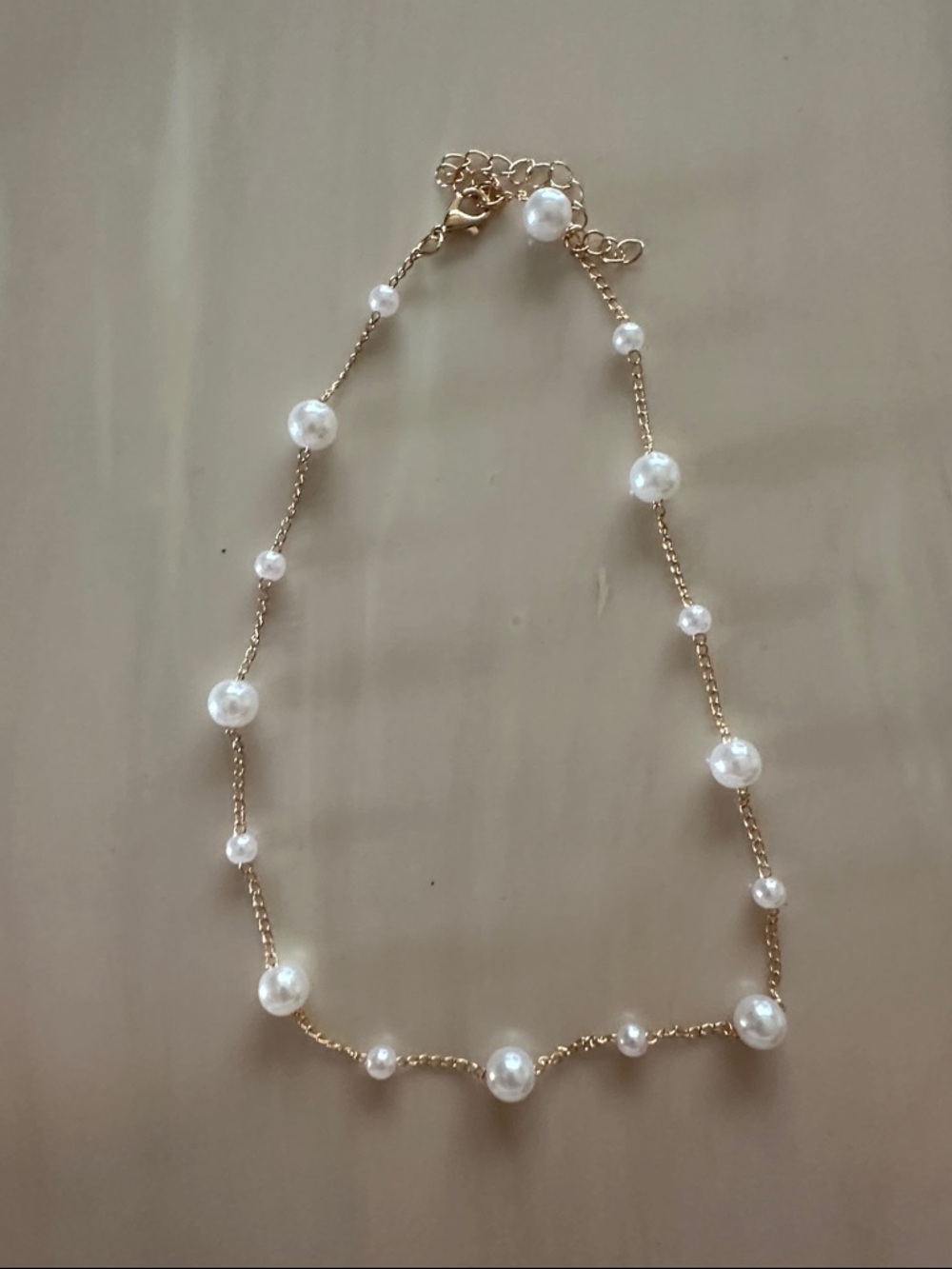 Pearl Bead Gold Chain Necklace - Women Jewelry